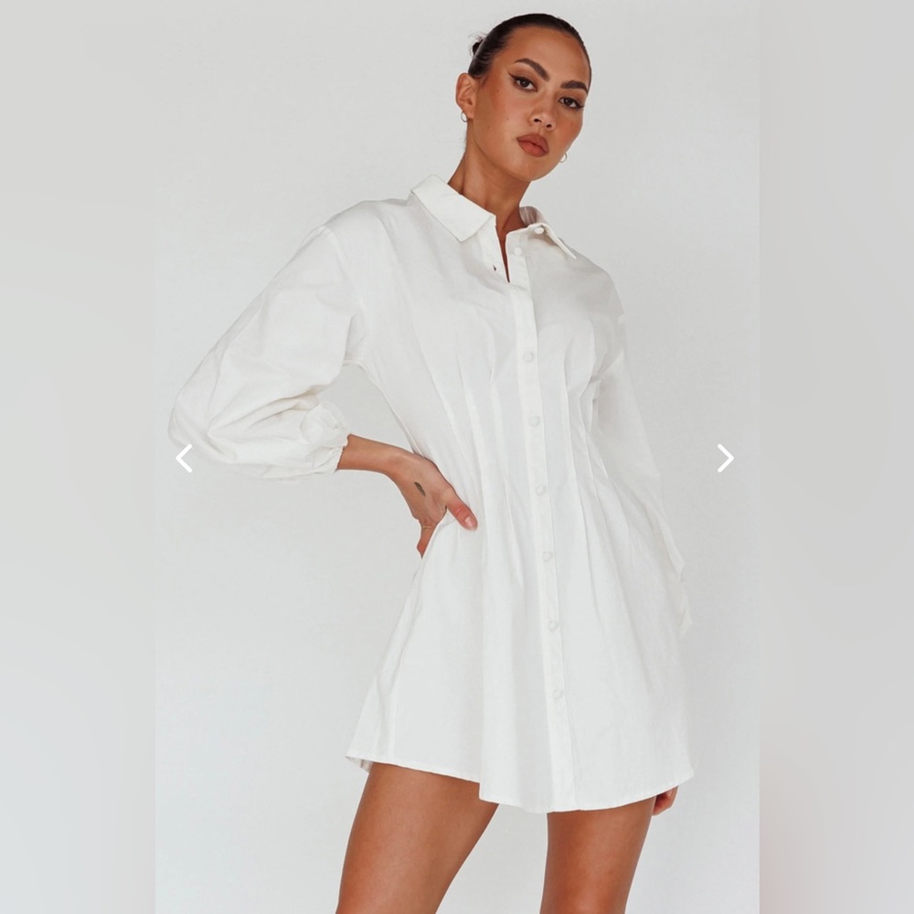 Selfie Leslie Shirt Dress White NWT Size L